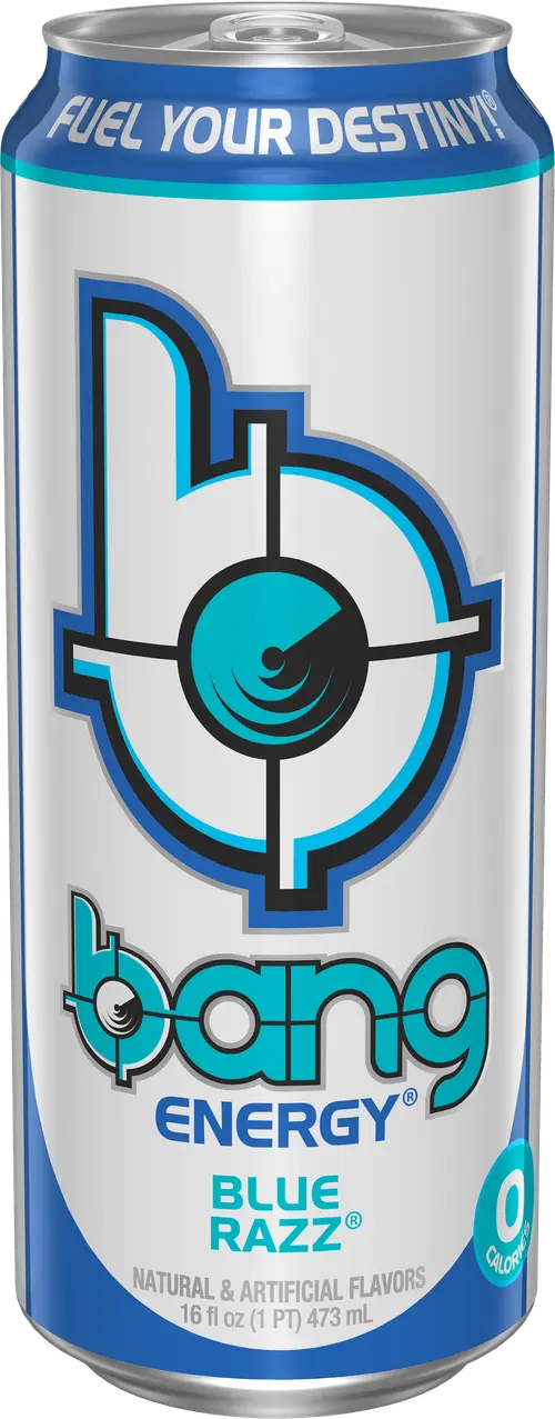 BANG Energy Drink, Blue Razz, 16 fl oz, 4 Pack thumbnail 3