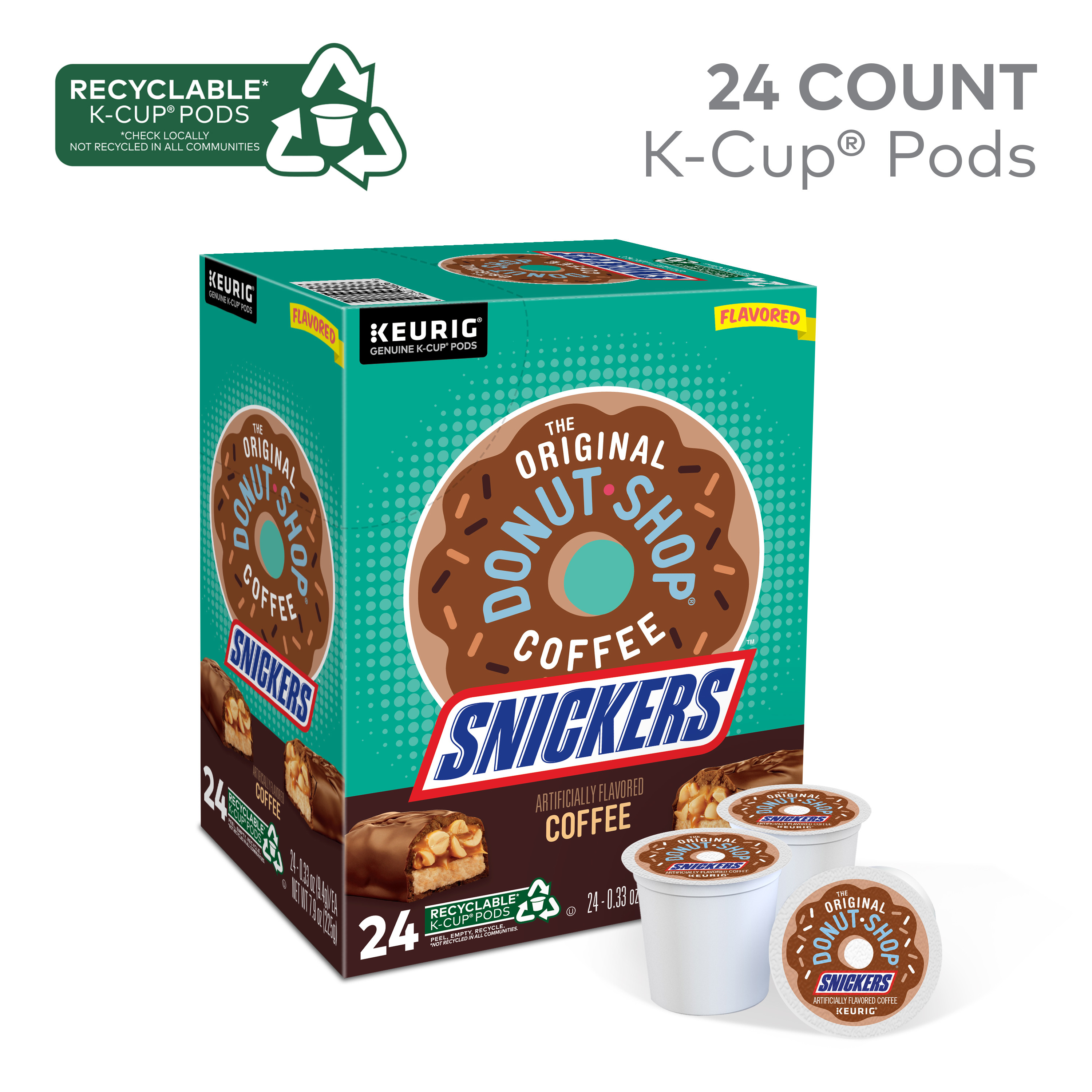 The Original Donut Shop, Snickers Flavored K-Cup Coffee Pods, 24 Count thumbnail 2