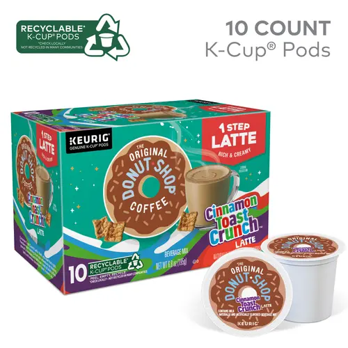 The Original Donut Shop, One Step Cinnamon Toast Crunch Latte K-Cup Coffee Pods, 10 Count thumbnail 2