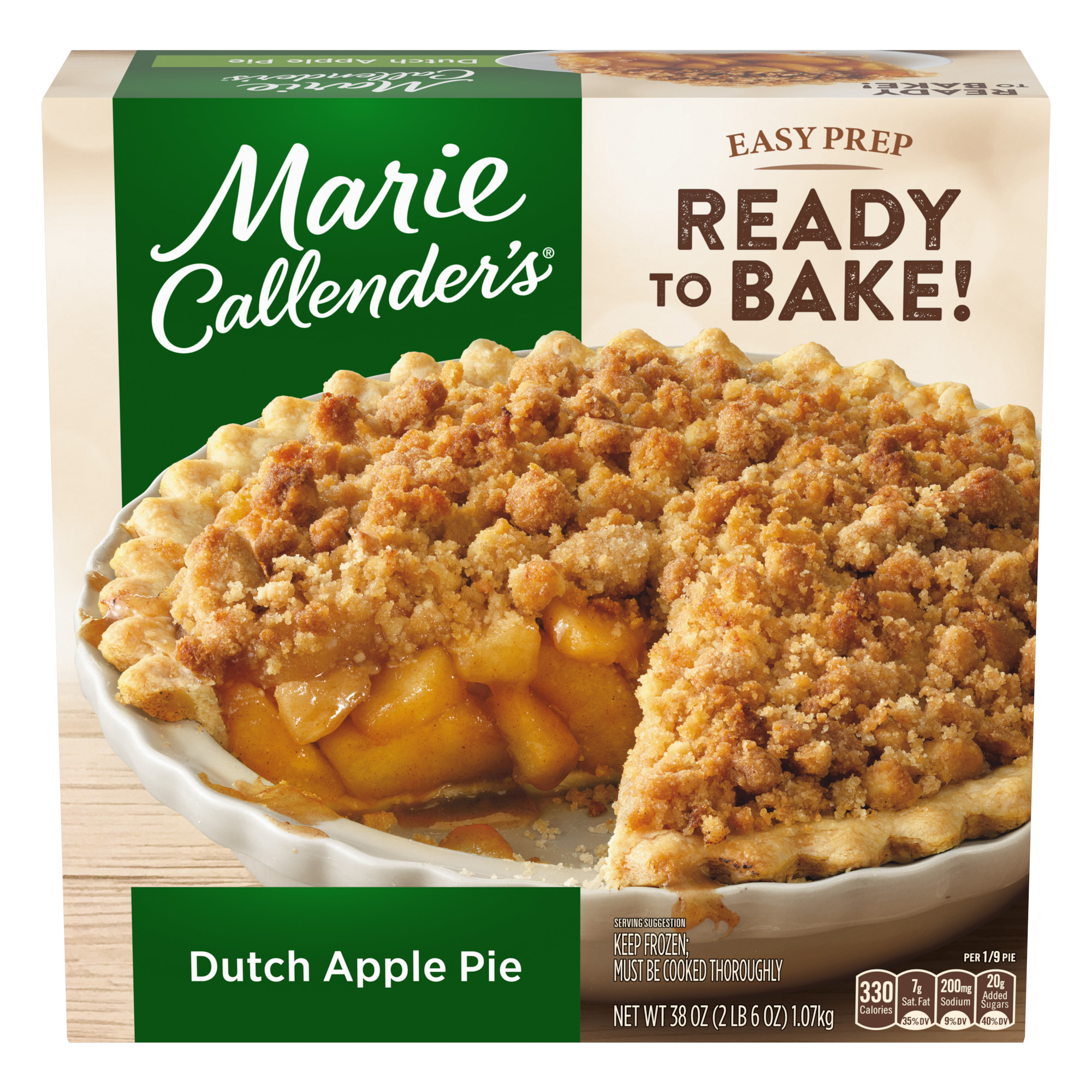 Marie Callender's Dutch Apple Pie, Frozen Dessert, 38 oz (Frozen)