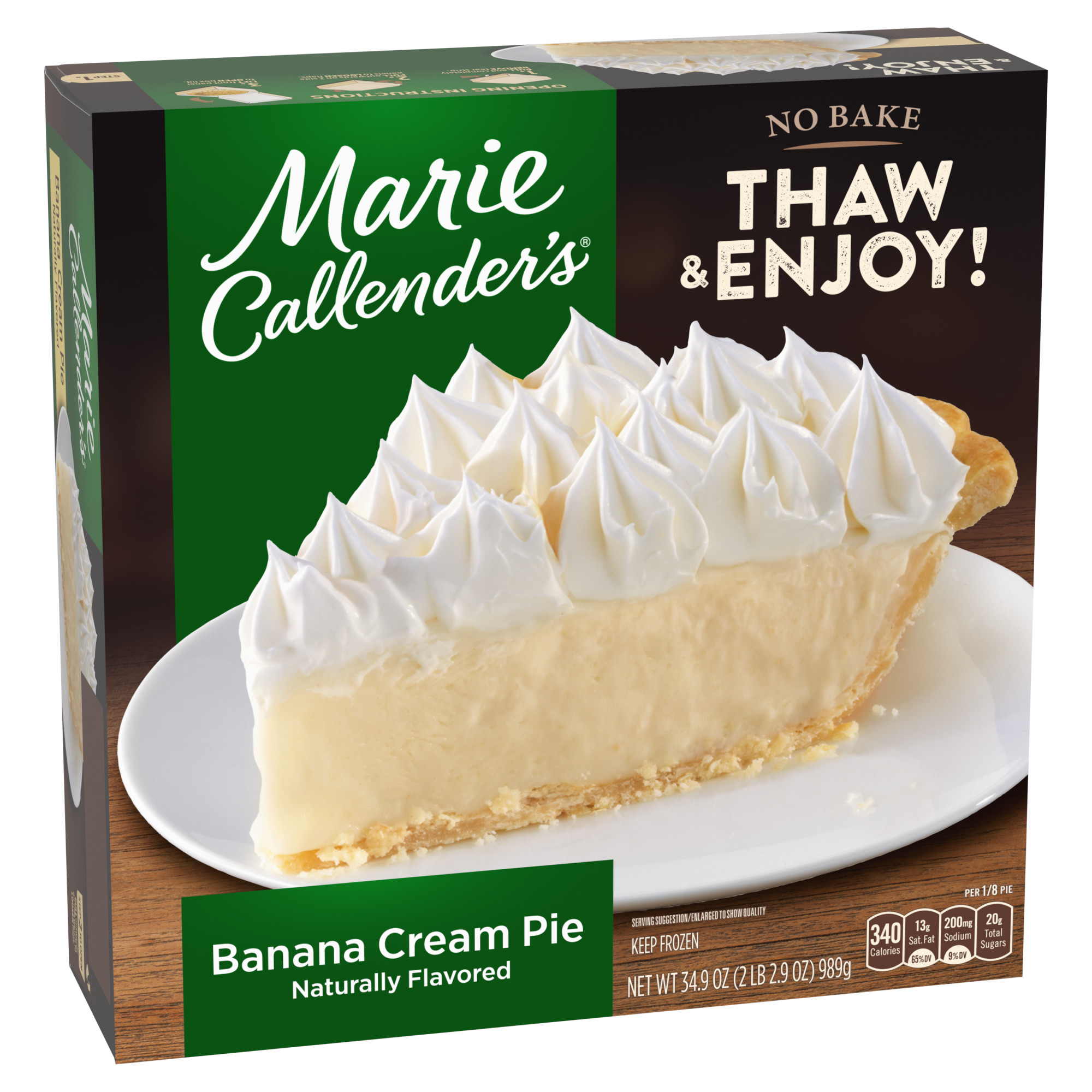 Marie Callender's Banana Cream Pie, Frozen Dessert, 34.9 oz (Frozen) thumbnail 2