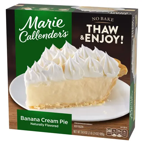 Marie Callender's Banana Cream Pie, Frozen Dessert, 34.9 oz (Frozen) thumbnail 3