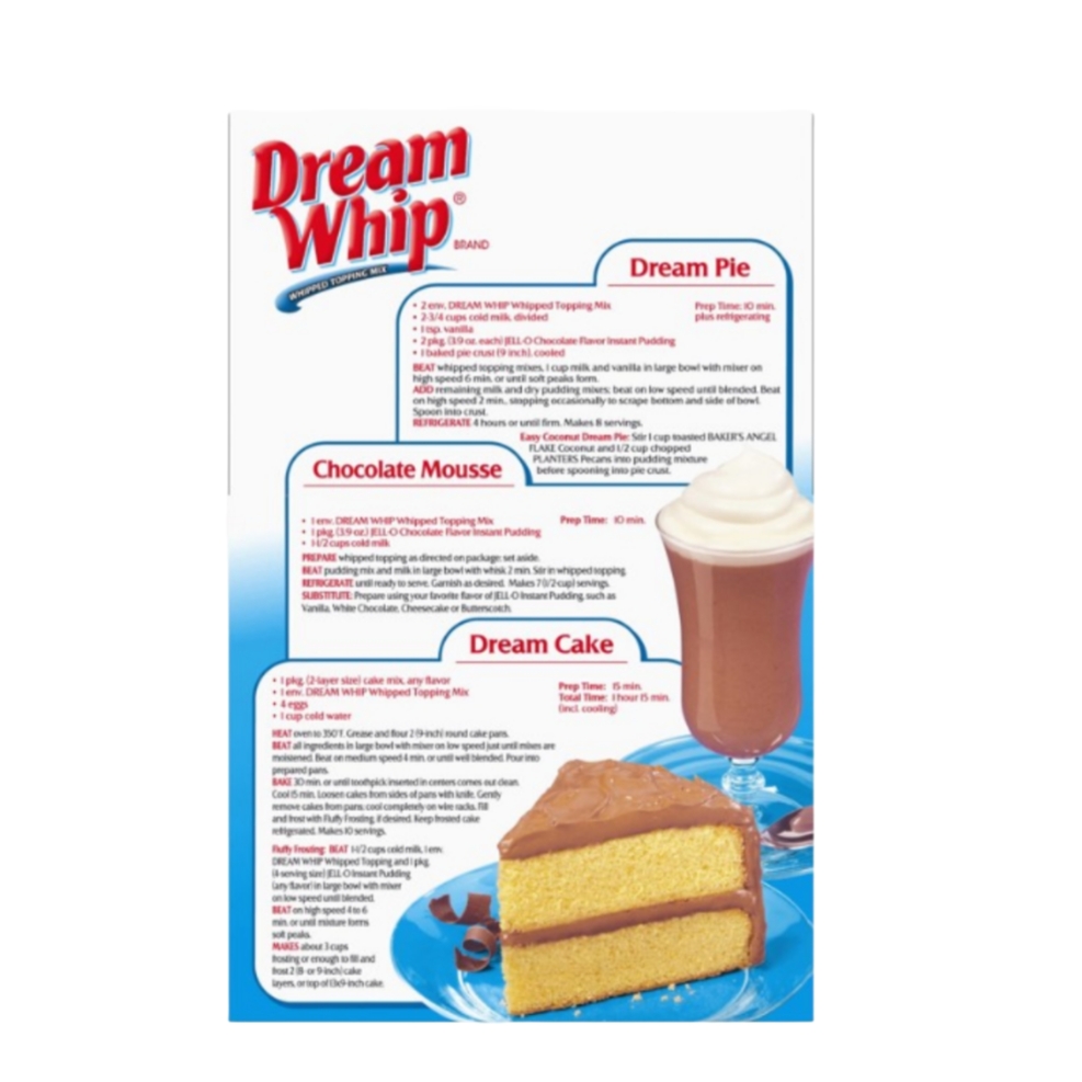 Dream Whip Whipped Topping Mix, 5.2 oz (2 pack) and 8in Silicone Spatula (Color Varies) thumbnail 3