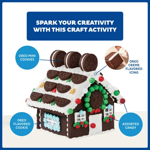 Holiday Create A Treat OREOÂ® Chocolate Mini Cookie House, Small, 8.3 oz, 1 Count thumbnail 4