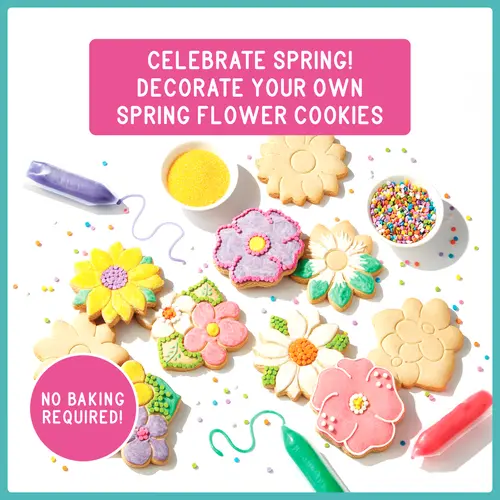 Create-A-Treat Spring Flower Cookie Decorating Kit, 14.4 oz, 12 Count, Vanilla, Crunchy, Medium Box thumbnail 4