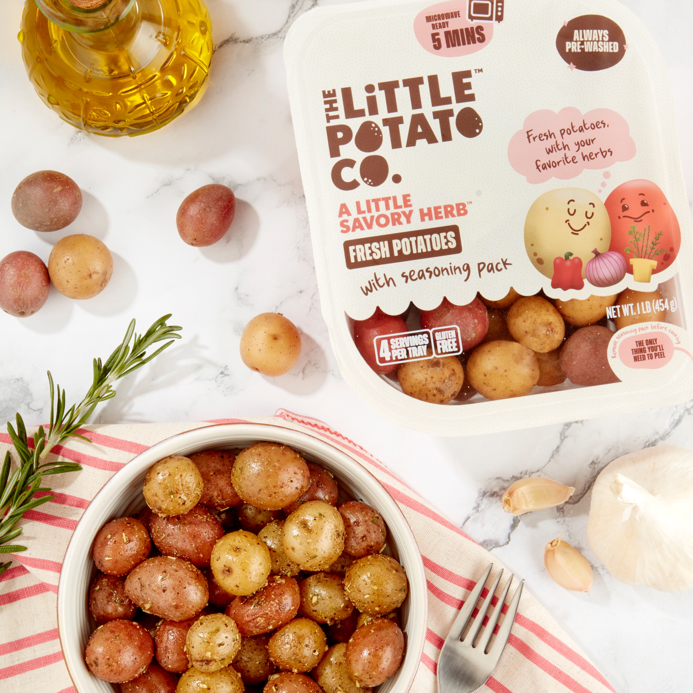 The Little Potato Company Microwave-Ready Savory Herb Potatoes, 1 lb Tray thumbnail 3
