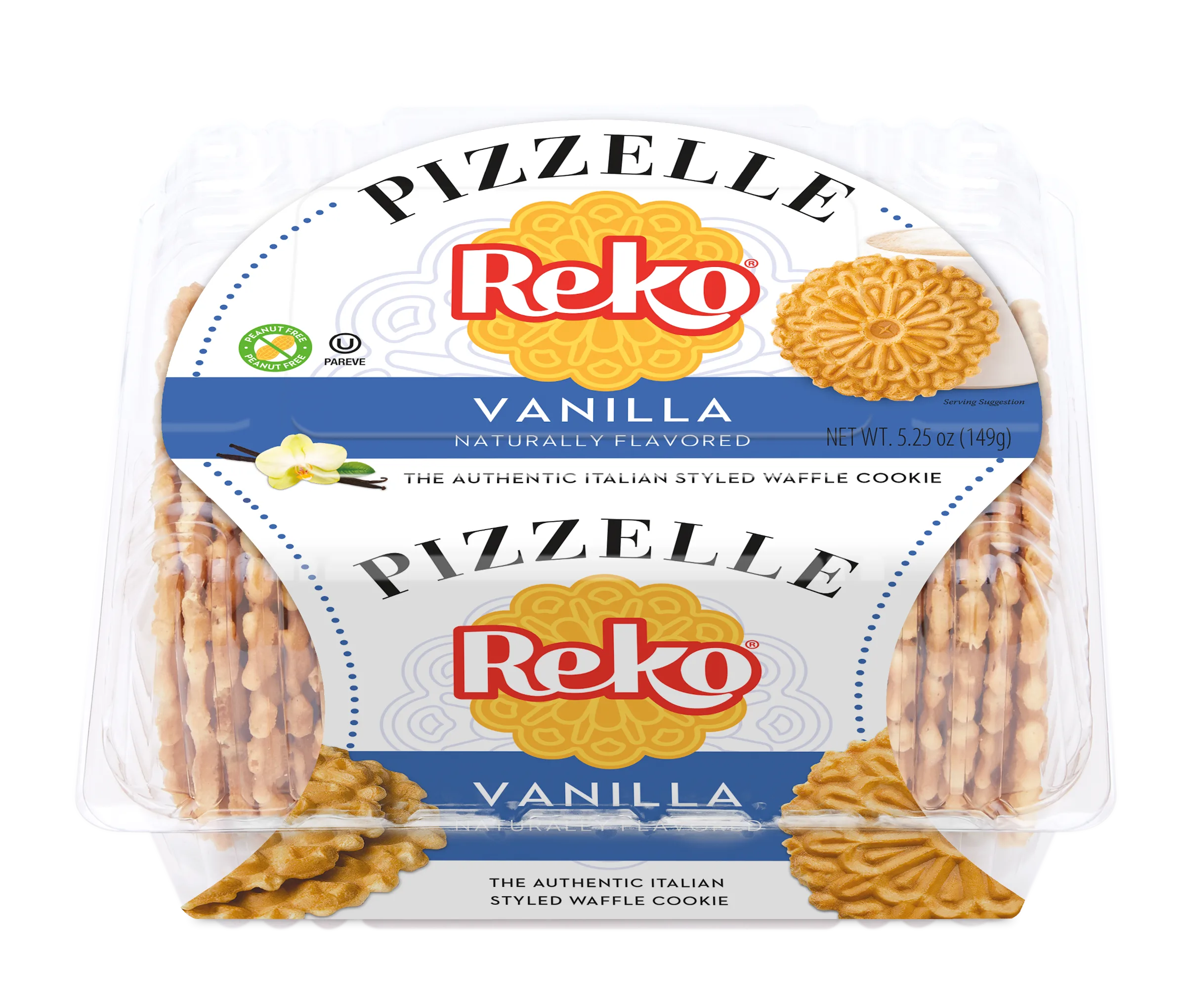 Reko Pizzelle Vanilla Italian Waffle Cookie, 5.25 oz, 150g