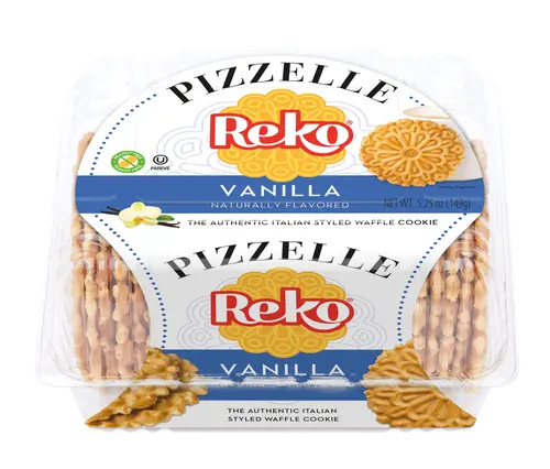 Reko Pizzelle Vanilla Italian Waffle Cookie, 5.25 oz, 150g