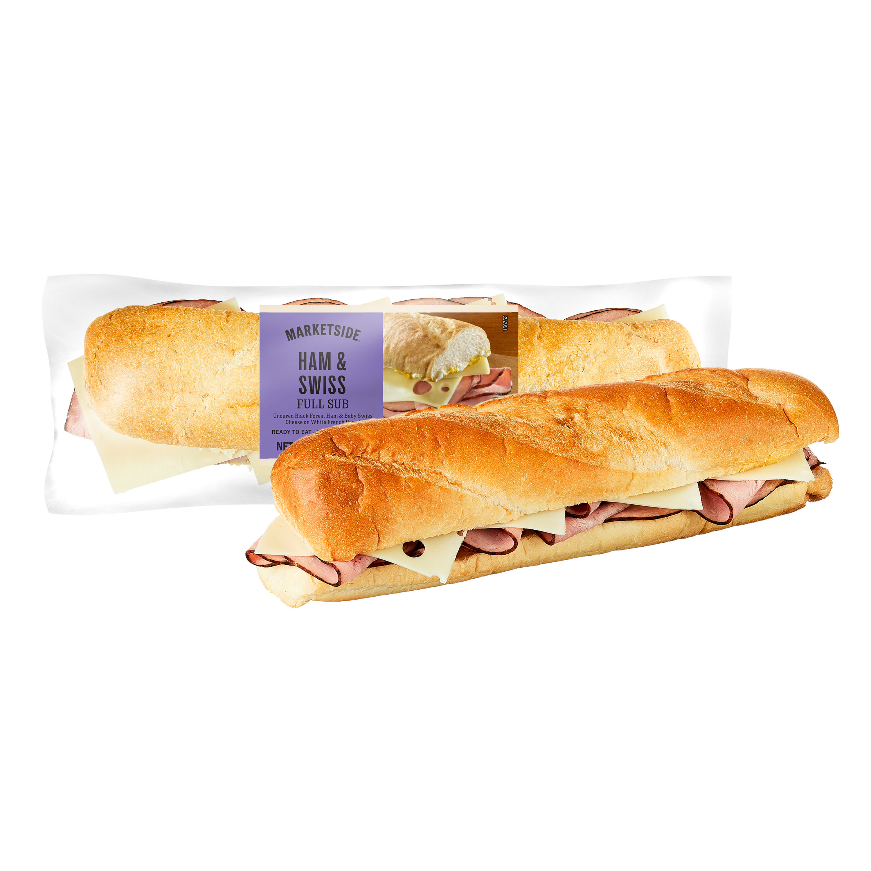 Marketside Ham & Swiss Sub Sandwich, Full, 14 oz, 1 Count (Fresh)