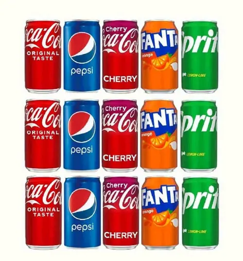Assorted Soda Sofdrinks (Fanta, Sprite, Coke, Coke Cherry, and Pepsi Mini Cans) â€“ 7.5 oz Variety Pack (15 Pack)