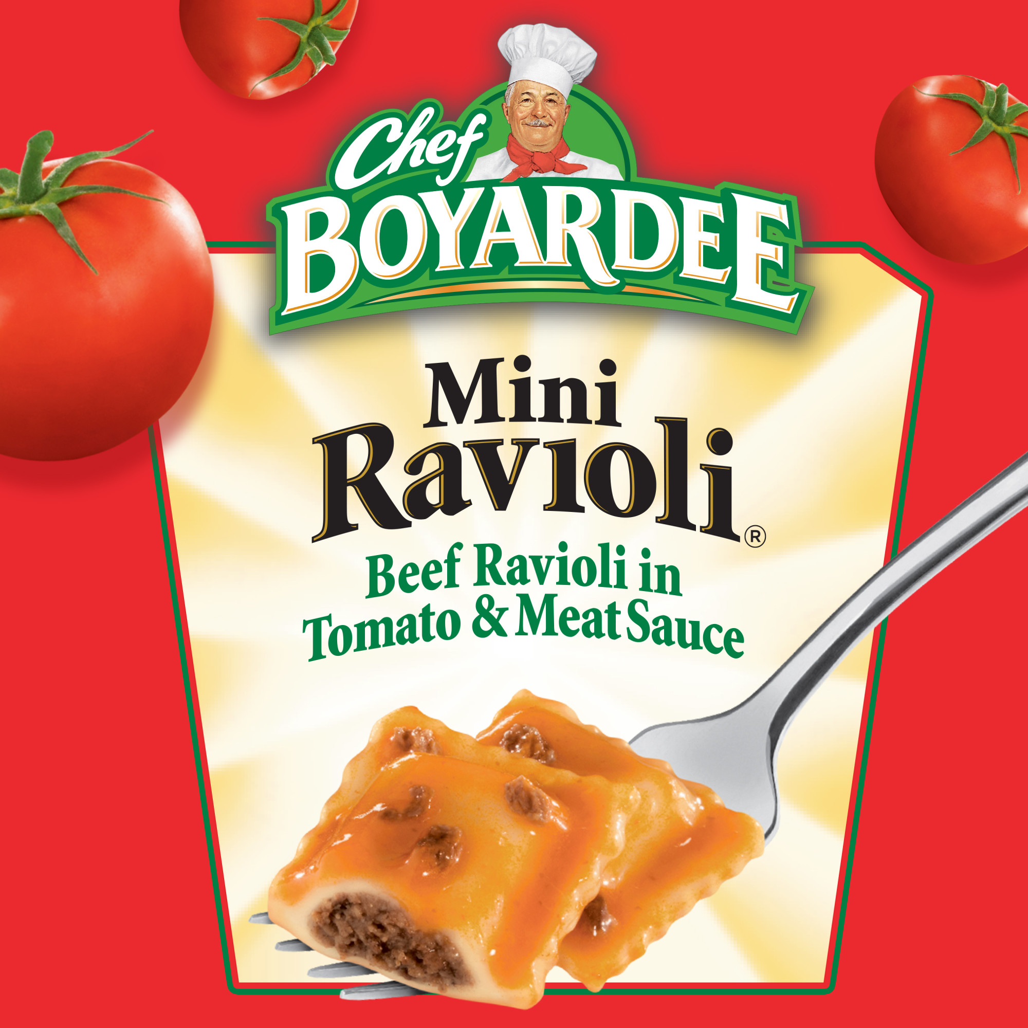 Chef Boyardee Mini Beef Ravioli in Tomato Sauce, Microwave Pasta, 4 Pack, 15 oz thumbnail 2