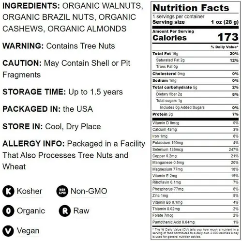 Organic Mixed Raw Nuts, 2 Pounds â€” Non-GMO, Kosher, Raw, Vegan â€” by Food to Live thumbnail 3