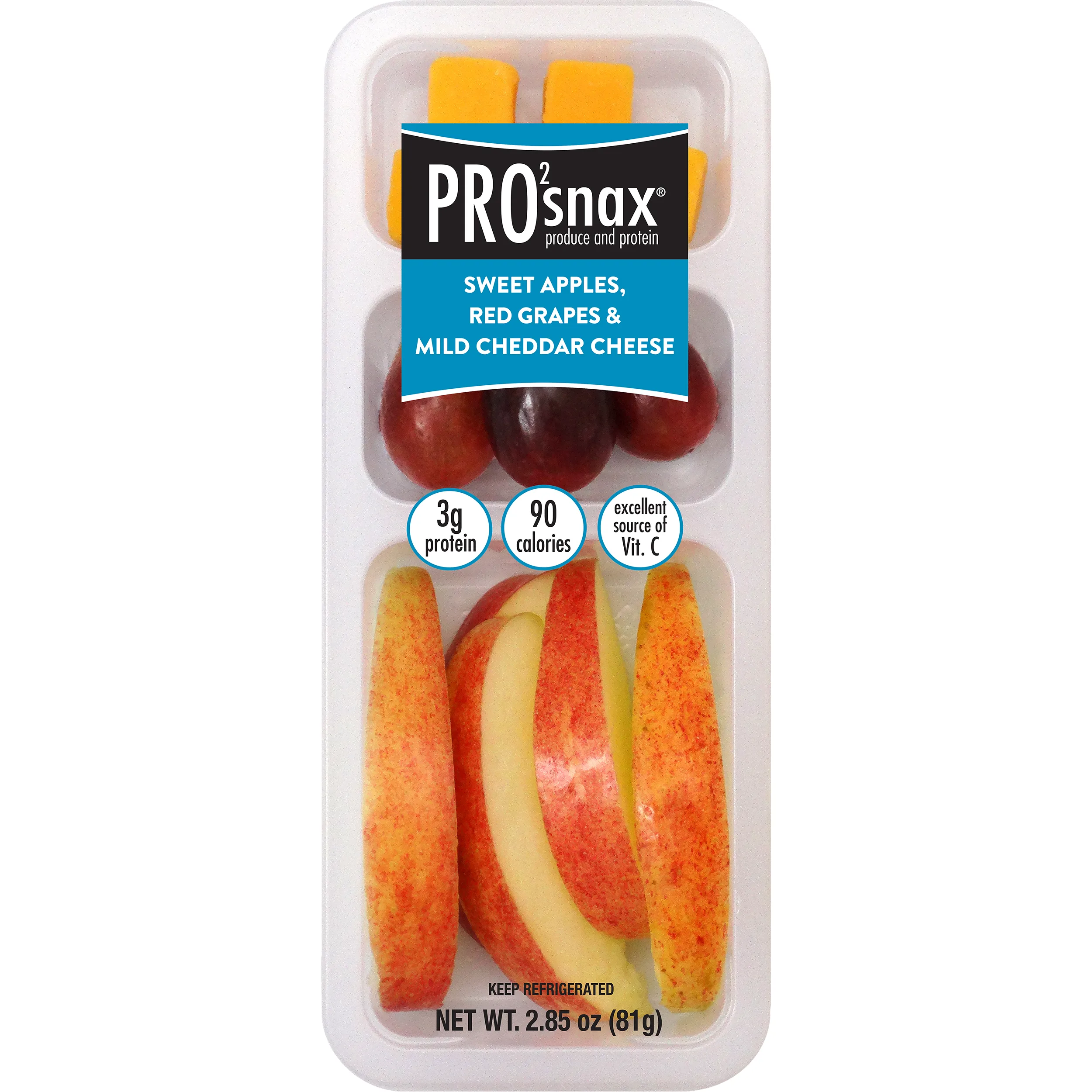 PRO2snax Sweet Apples, Red Grapes & Mild Cheddar Cheese, 2.85 oz