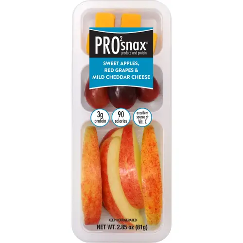 PRO2snax Sweet Apples, Red Grapes & Mild Cheddar Cheese, 2.85 oz