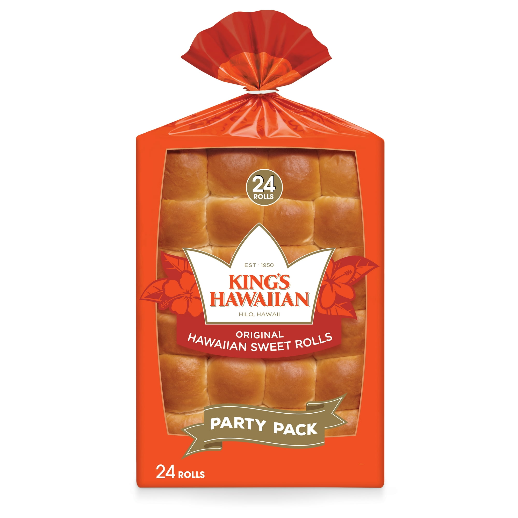 King's Hawaiian Original Hawaiian Sweet Dinner Rolls 24 Count, 24 oz, Shelf-Stable (1 Pack)