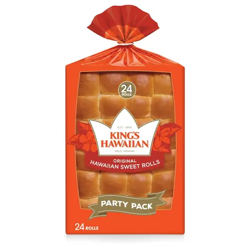 King's Hawaiian Original Hawaiian Sweet Dinner Rolls 24 Count, 24 oz, Shelf-Stable (1 Pack)