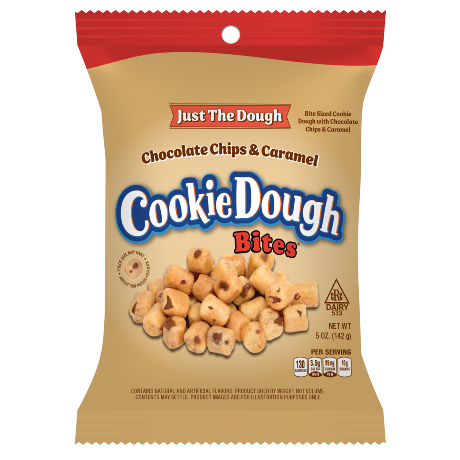Chocolate Chip and Caramel Cookie Dough Bites 5oz Bag