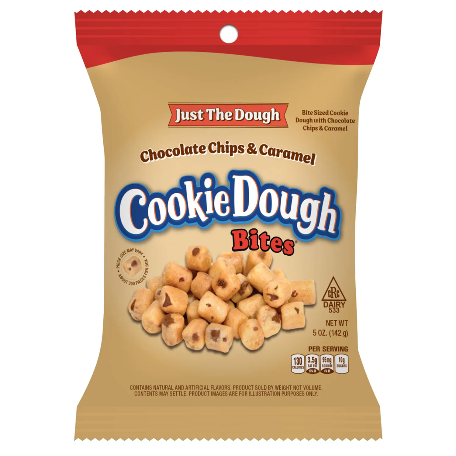 Chocolate Chip and Caramel Cookie Dough Bites 5oz Bag