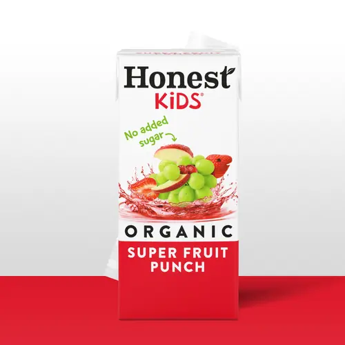 Honest Kids Organic Super Fruit Punch Juice, 6 fl oz, 8 Juice Boxes thumbnail 2