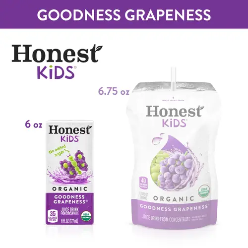 Honest Kids Goodness Grapeness Cartons, 6 fl oz, 8 Pack thumbnail 3