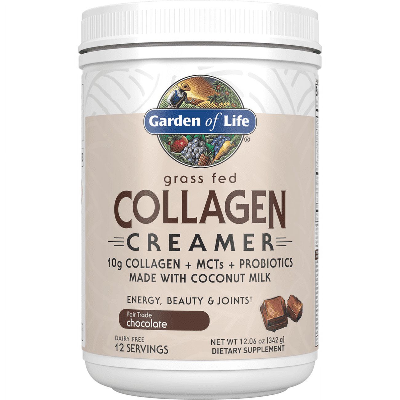 Garden of Life Grass Fed Collagen Creamer - Chocolate 12.06 oz Pwdr
