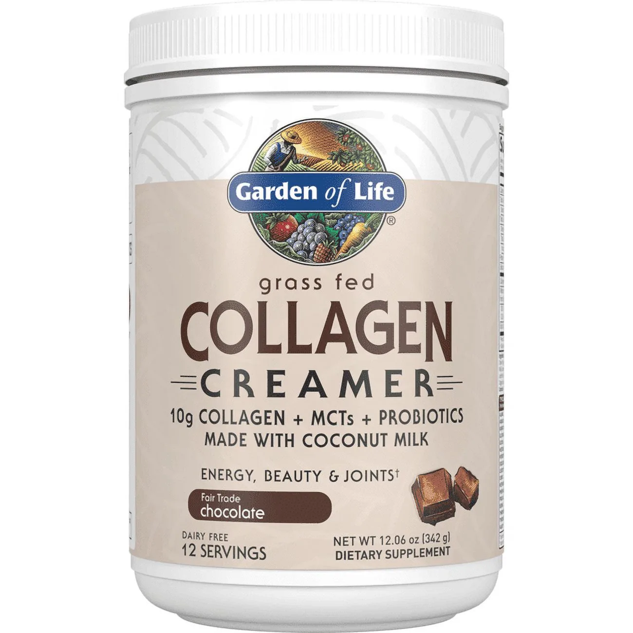 Garden of Life Grass Fed Collagen Creamer - Chocolate 12.06 oz Pwdr