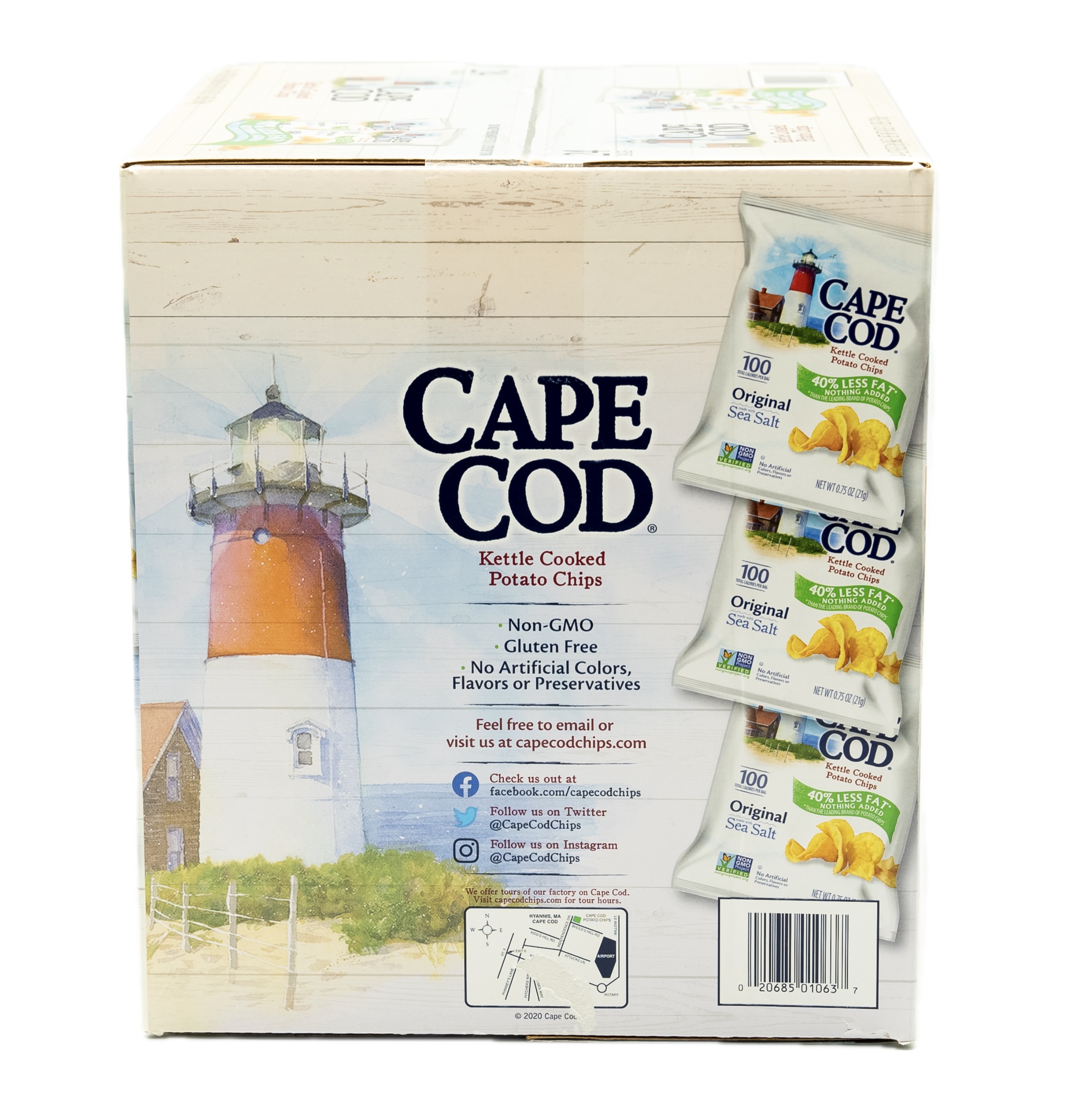Cape Cod Kettle Cooked Potato Chips, Original Flavor, 40% Reduced Fat, 24 - 0.75 oz Bags. thumbnail 2