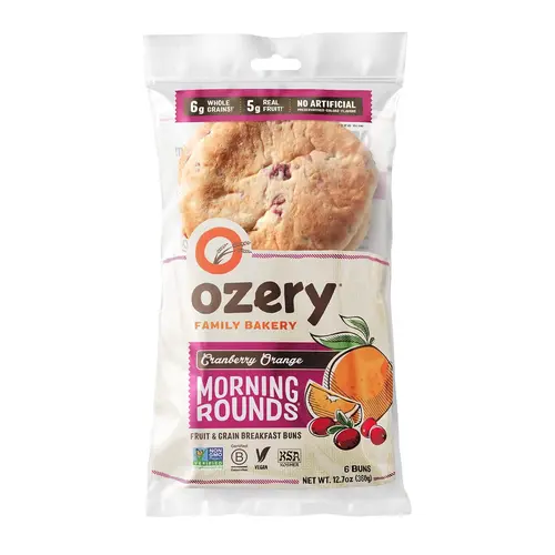 Ozery Bakery Cranberry Orange Morning Rounds, Breakfast Buns, 6 Buns per Bag, 12.7 oz
