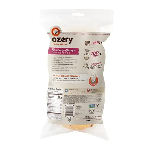 Ozery Bakery Cranberry Orange Morning Rounds, Breakfast Buns, 6 Buns per Bag, 12.7 oz thumbnail 2