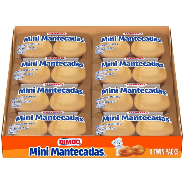 Bimbo Mini Mantecadas Vanilla Muffins 8 twin Mini Muffins 17.64 oz Tray (Pack of 2)