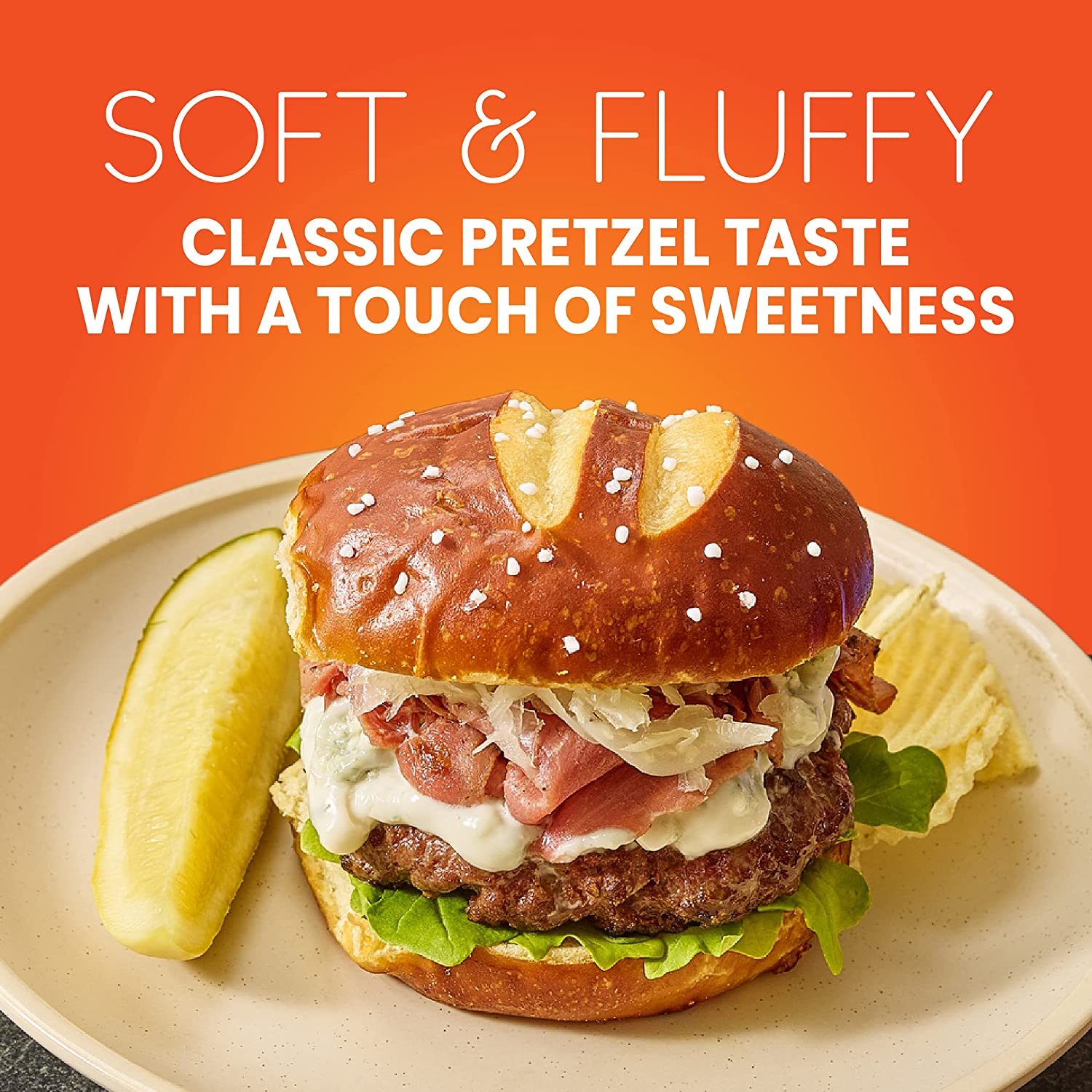 King's Hawaiian Original Hawaiian Sweet Pretzel Hamburger Buns, Bread Buns, 4 Count (Pack of 3) thumbnail 3