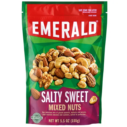 Emerald Nuts Salty Sweet Mixed Nuts, Features Kettle Glazed Peanuts, Almonds, Cashews, Kettle Glazed Walnuts, Kettle Glazed Peca thumbnail 2