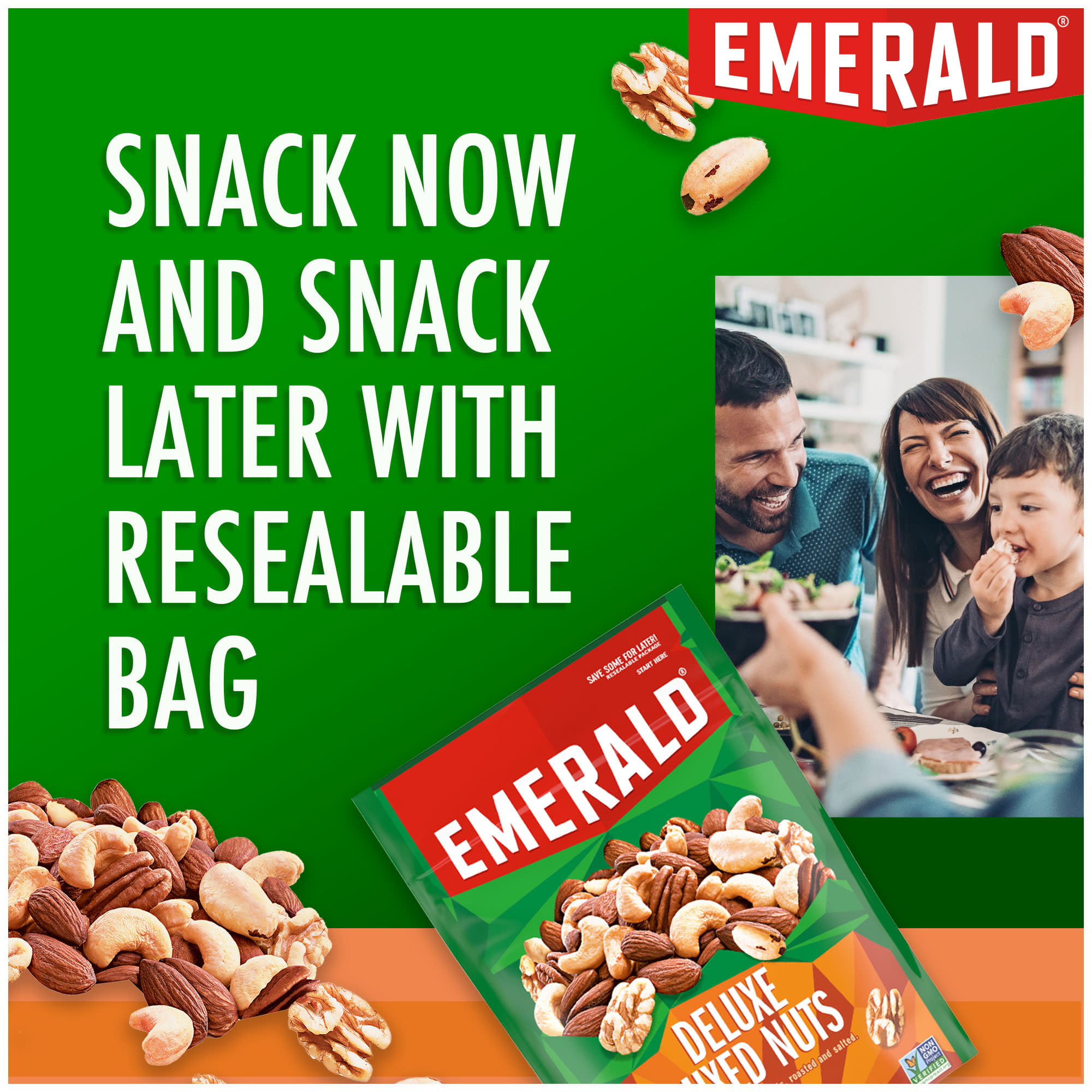 Emerald Nuts, Deluxe Mixed Nuts, 5 oz, Resealable Bag (Pack of 3) thumbnail 4