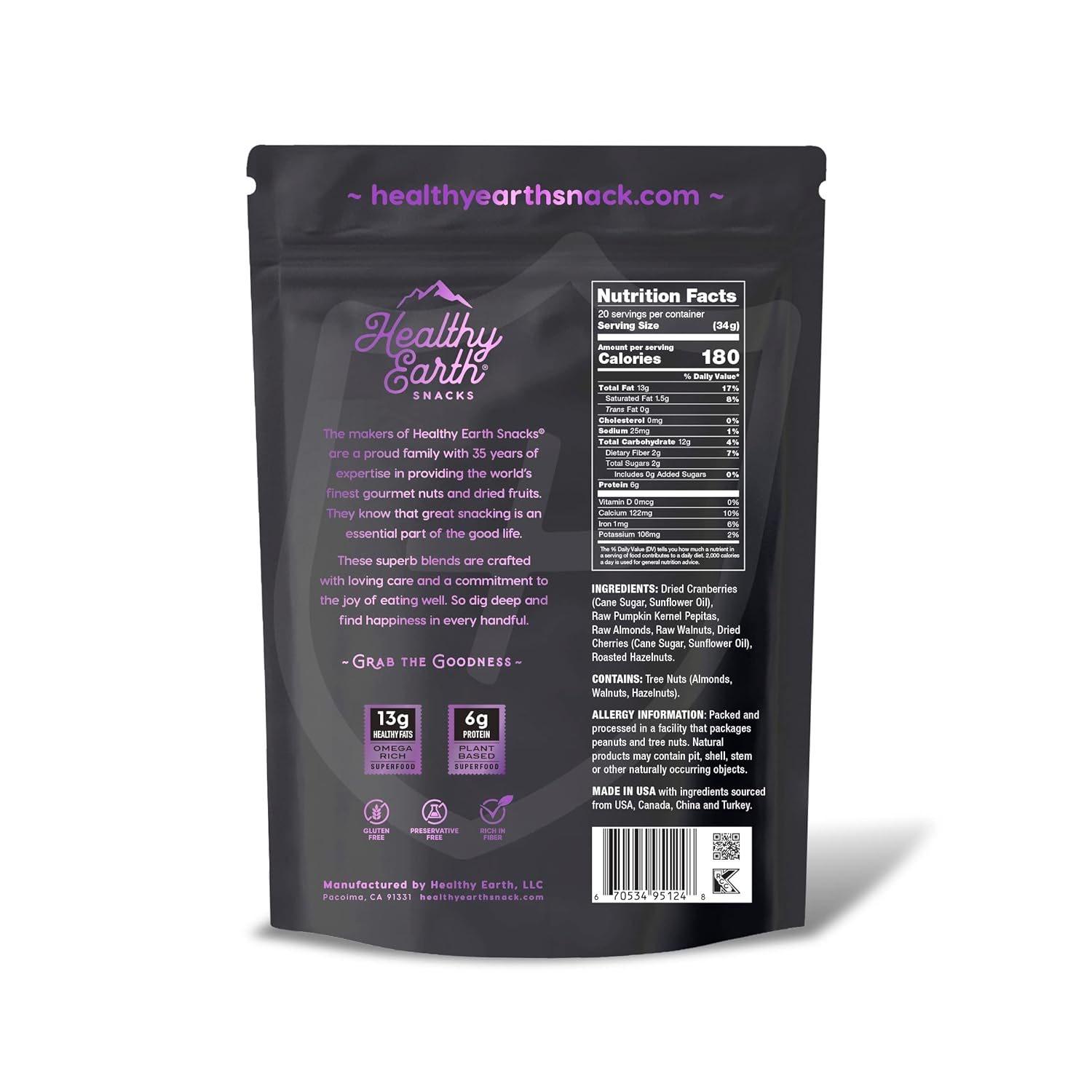 Mixed Nuts Unsalted | Trail Mix | Trail Mix without Peanuts | Sugar Free Snacks | Gourmet Snacks, Protein Snacks, Gluten Free, N thumbnail 4