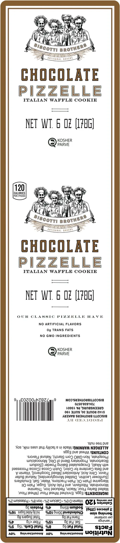 Biscotti Brothers Baked Chocolate Pizzelle Crispy Cookies, 6 oz thumbnail 3