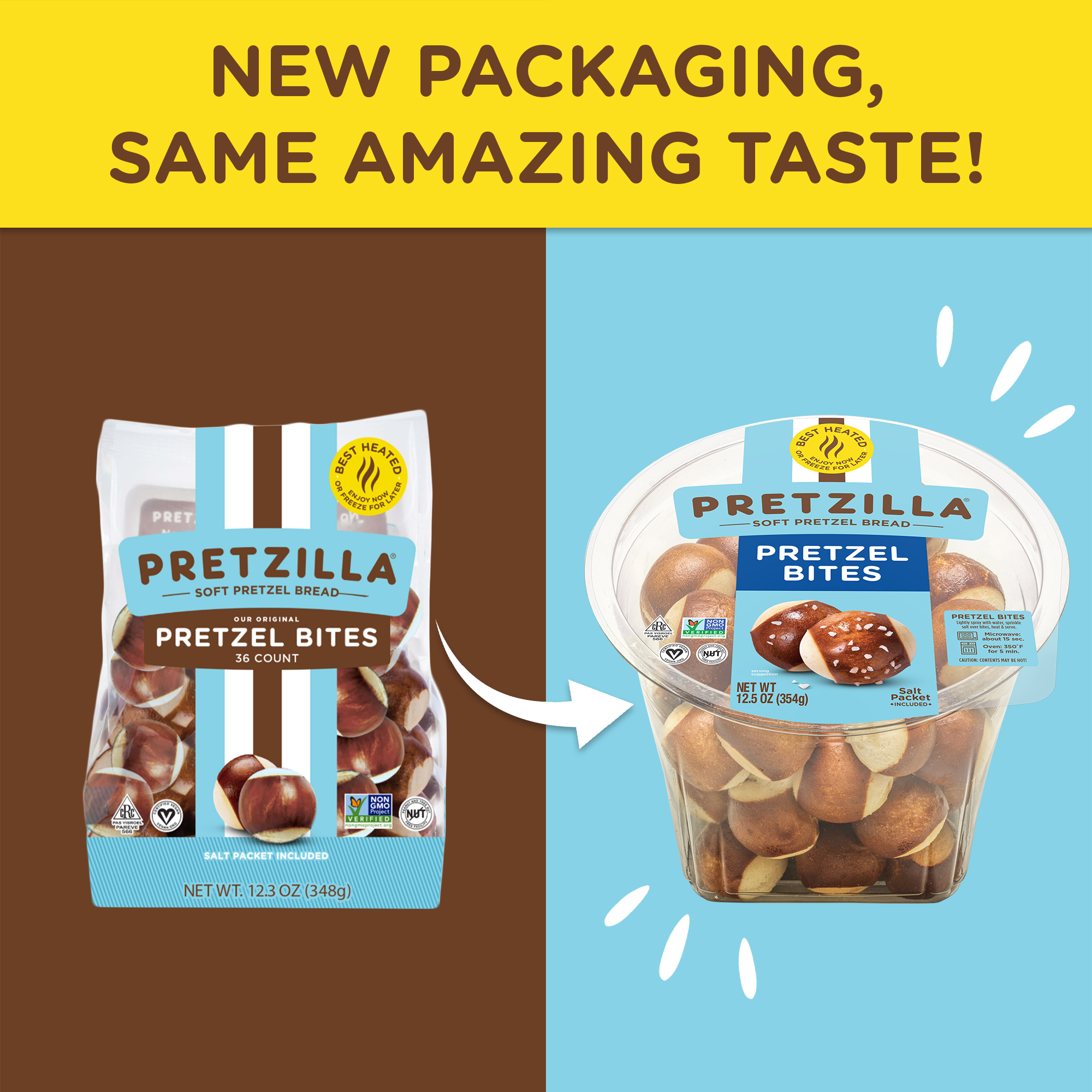 Pretzilla Soft Pretzel Bread Bites with Salt Packet, Vegan, Non-GMO, Shelf-stable, 12.3 oz thumbnail 2