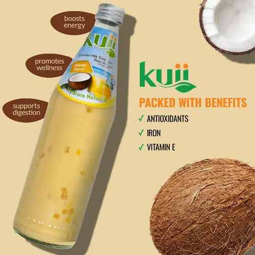 Kuii Drinks Coconut Milk with Nata de Coco, Pineapple, 290mL thumbnail 3