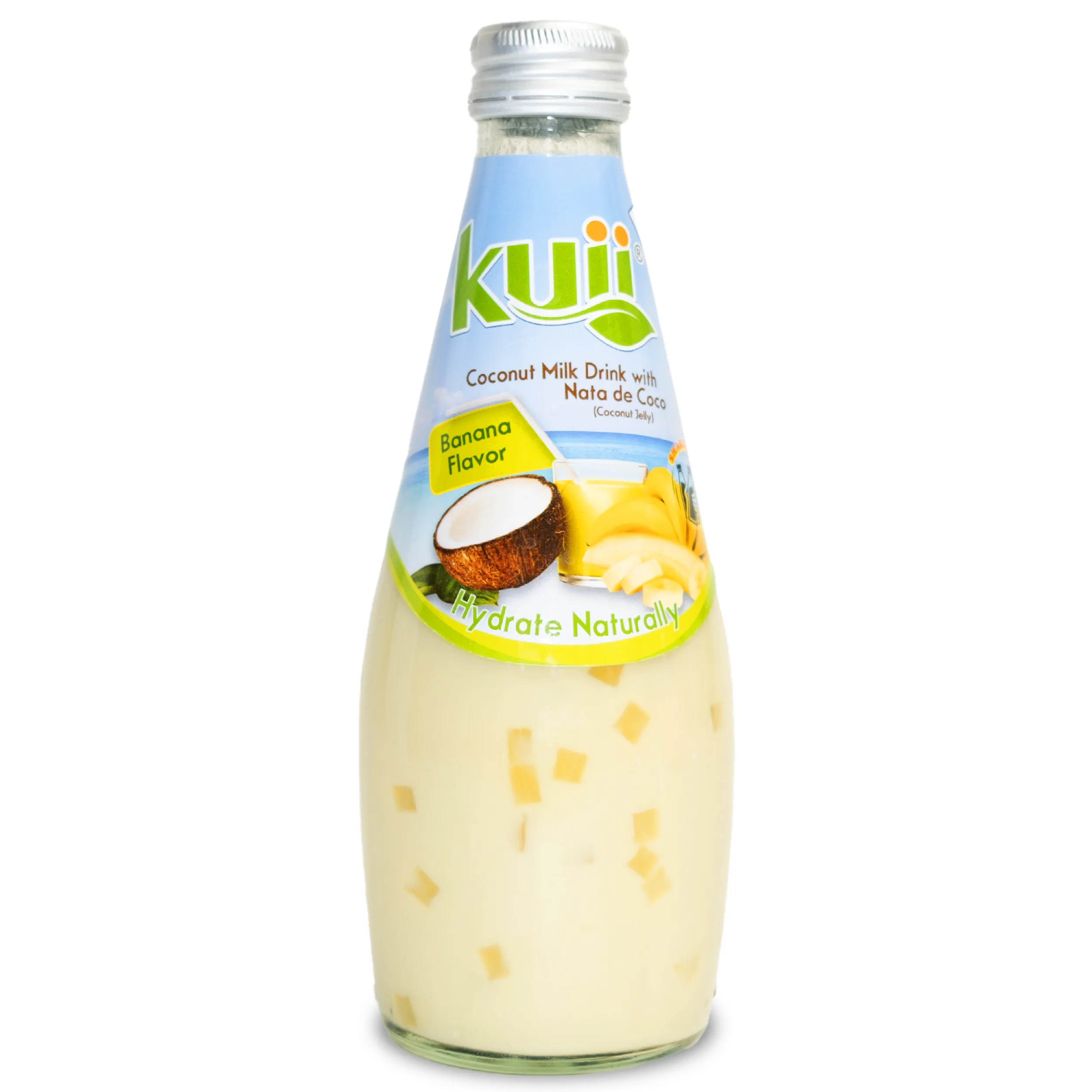 Kuii Drinks Coconut Milk with Nata de Coco, Banana, 290mL