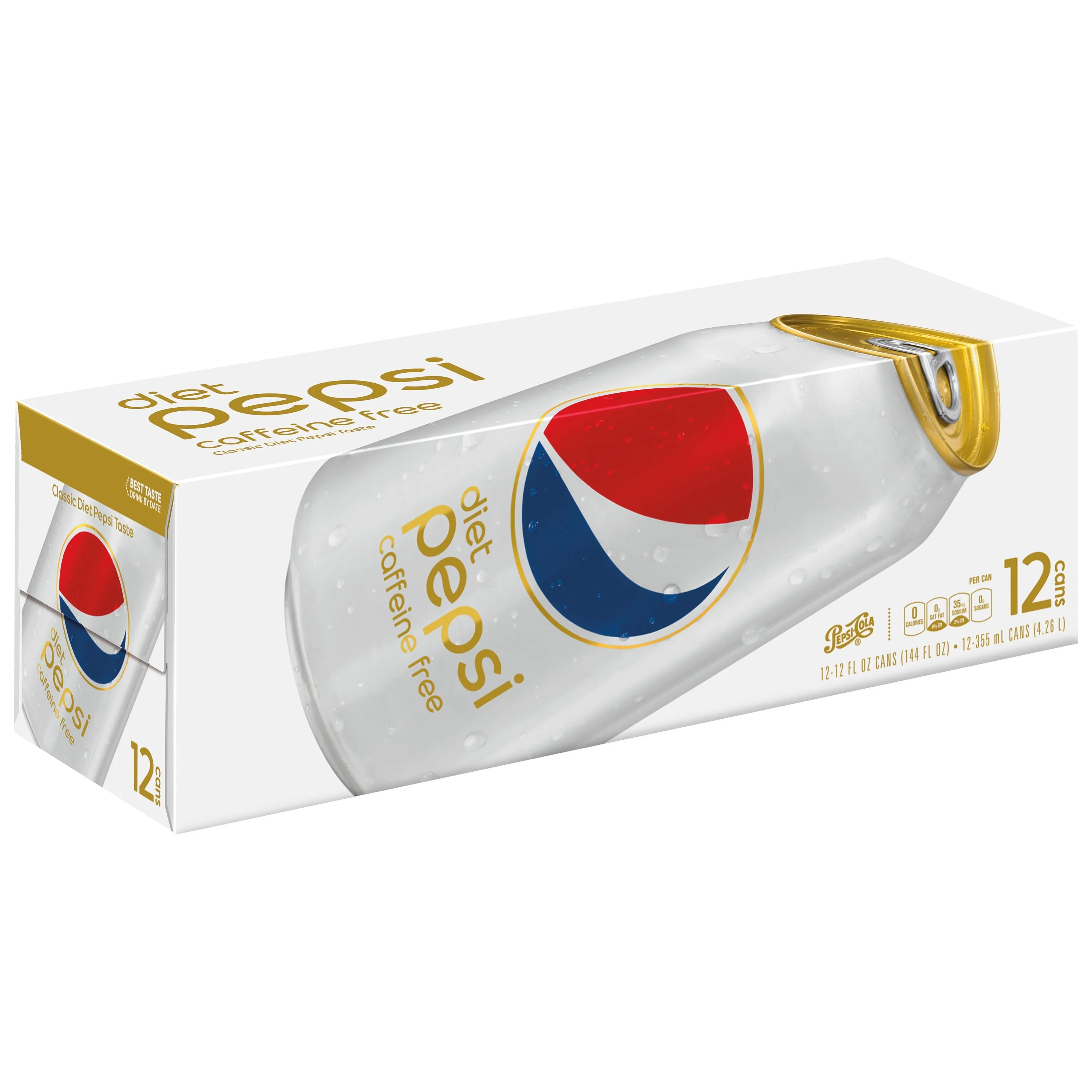Diet Pepsi Cola Caffeine Free Soda Pop, 12 fl oz, 12 Pack Cans