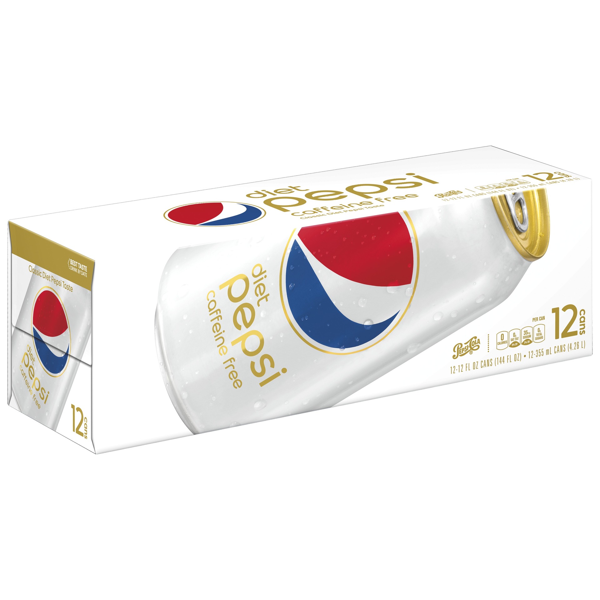 Diet Pepsi Cola Caffeine Free Soda Pop, 12 fl oz, 12 Pack Cans thumbnail 4