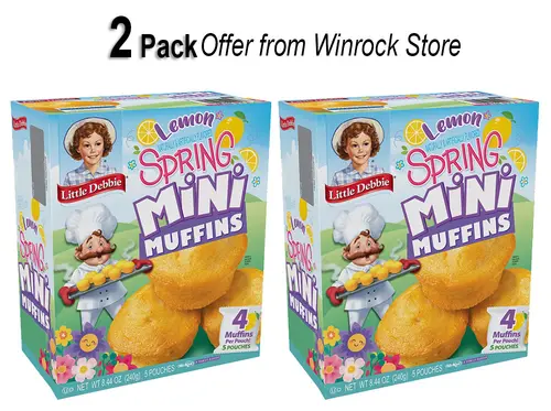Little Debbie Lemon Spring Mini Muffins, 8.44 oz. 4 count, (2 Pack) Offer from Winrock Store