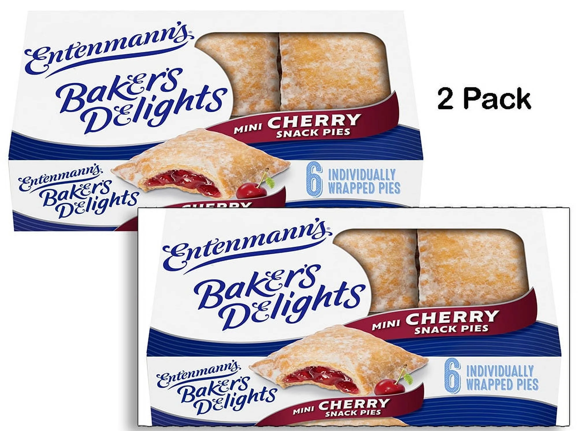 Entenmann's Baker's Delights Cherry Snack Pies, 6 packs, Soft Mini Snack Cakes, 12 oz Box (2 Pack) Offer from Winrock Store
