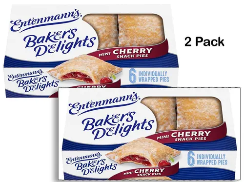 Entenmann's Baker's Delights Cherry Snack Pies, 6 packs, Soft Mini Snack Cakes, 12 oz Box (2 Pack) Offer from Winrock Store