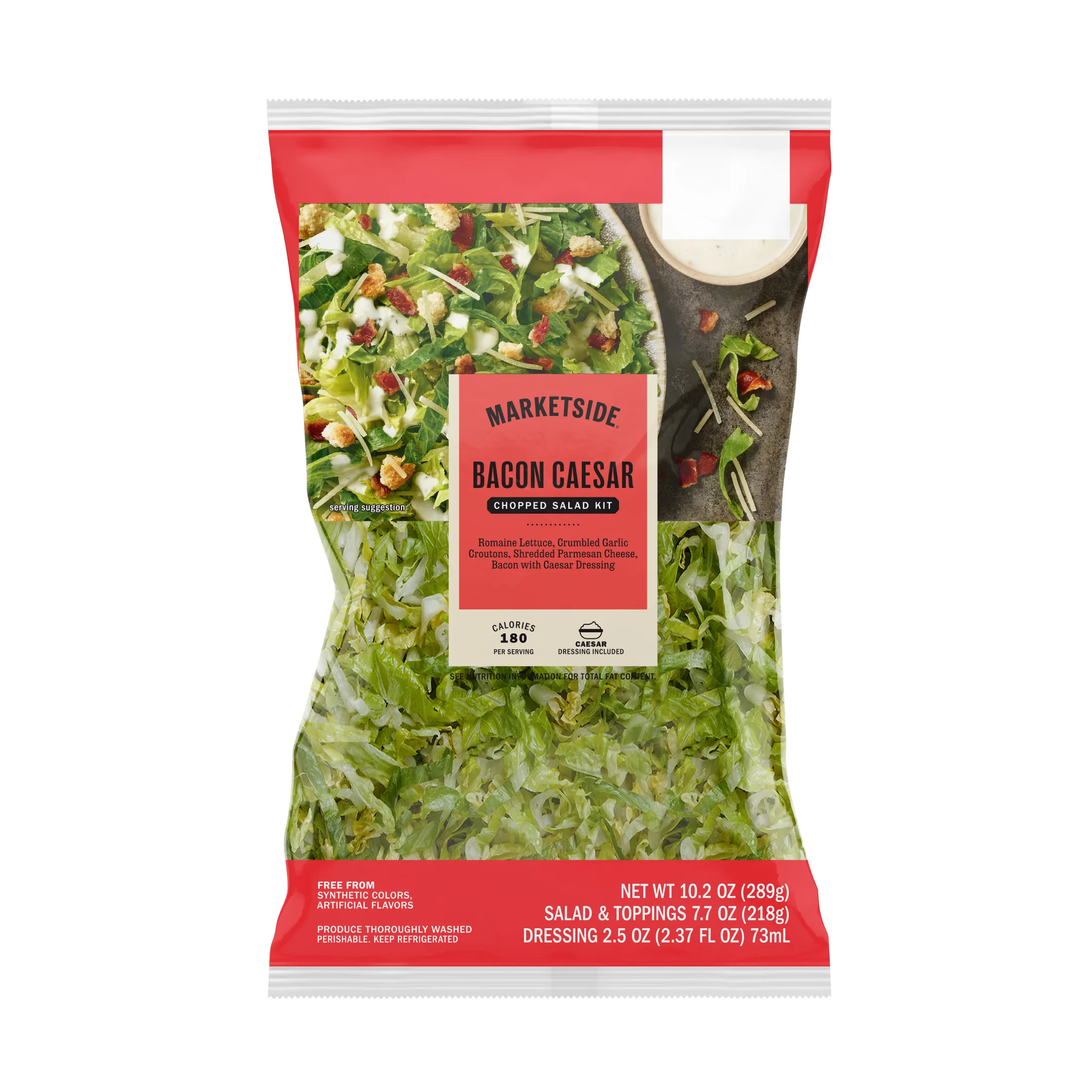 Marketside Caesar Bacon Chopped Salad Kit, 10.2 oz Bag, Fresh