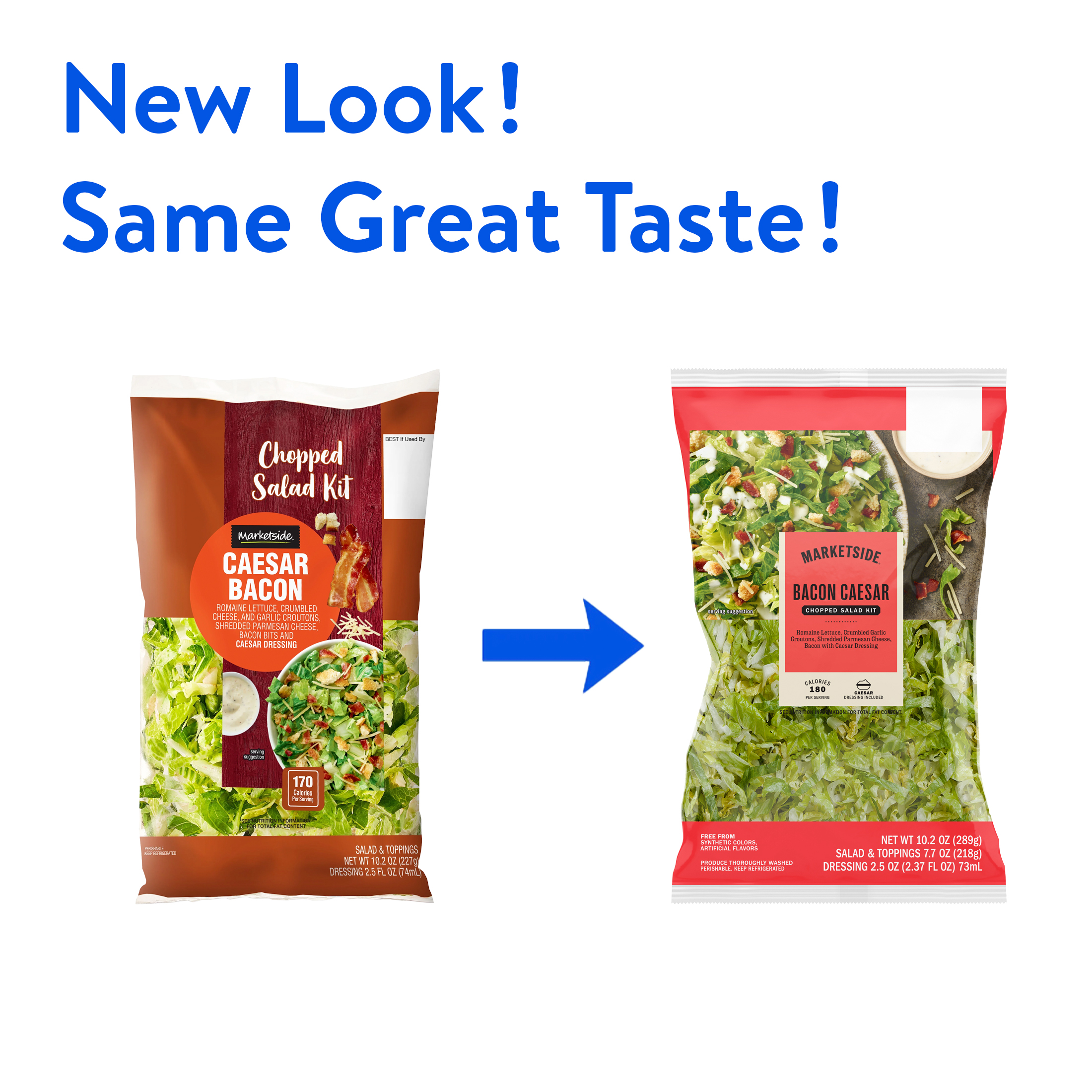 Marketside Caesar Bacon Chopped Salad Kit, 10.2 oz Bag, Fresh thumbnail 2