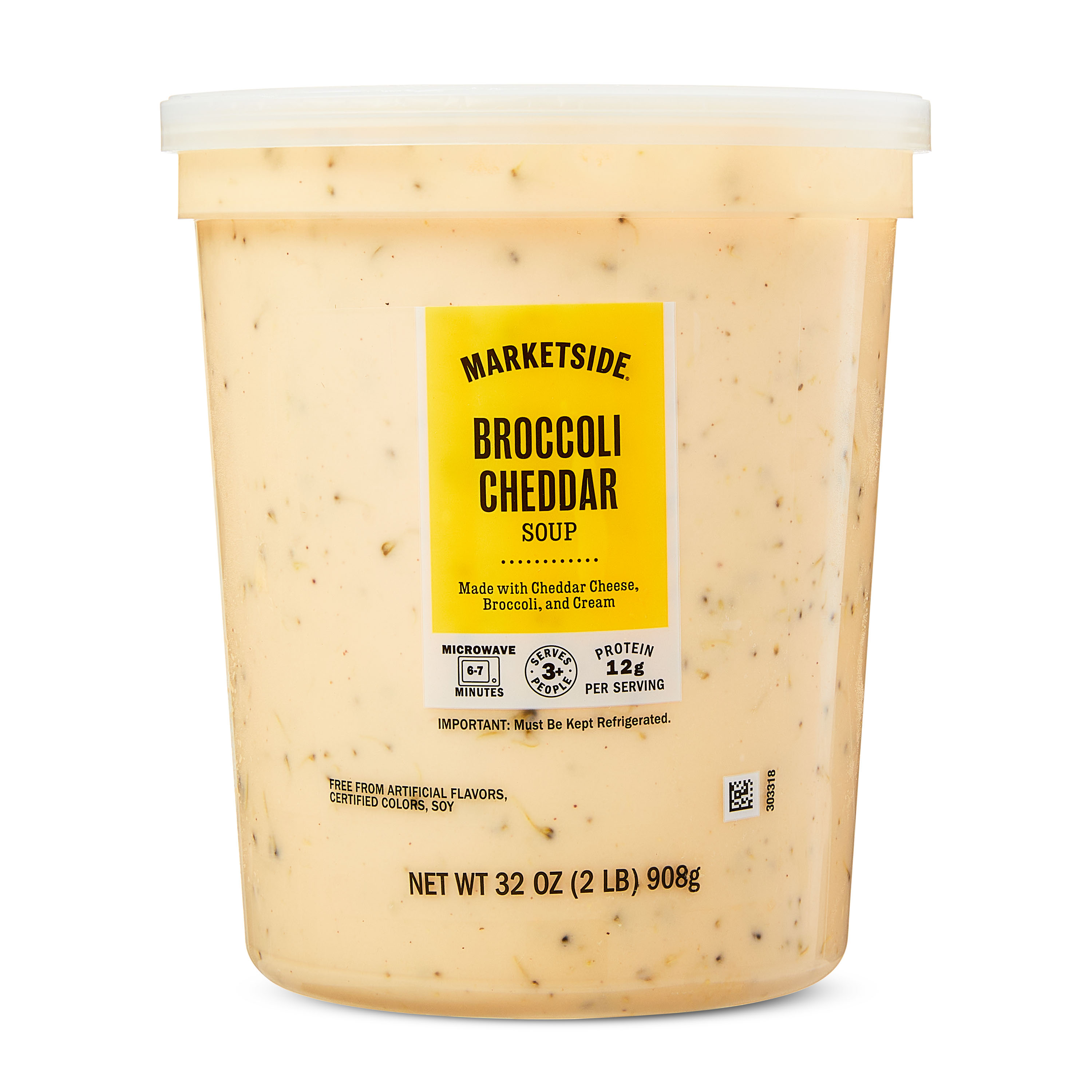 Marketside Broccoli & Cheddar Cheese Soup, Fresh Deli Soup, 32 oz Cup