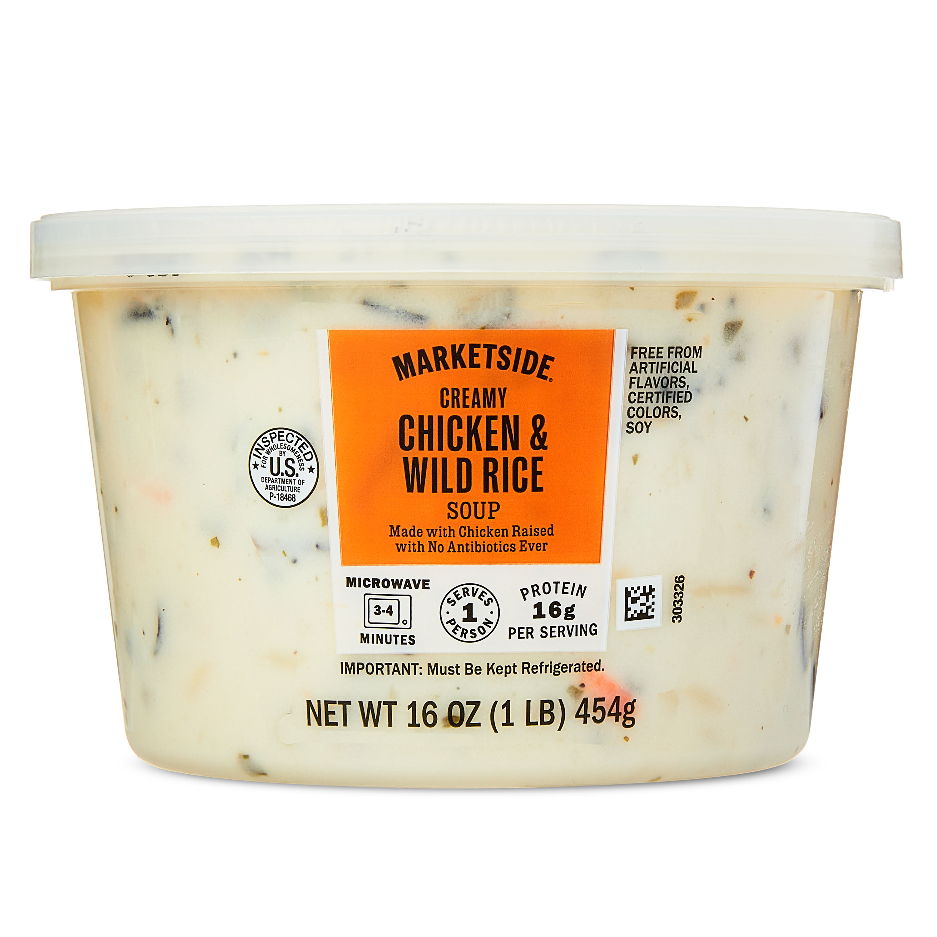Marketside Creamy Chicken & Wild Rice Soup, Fresh Deli Soup, 16 oz Cup