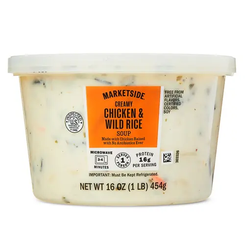 Marketside Creamy Chicken & Wild Rice Soup, Fresh Deli Soup, 16 oz Cup