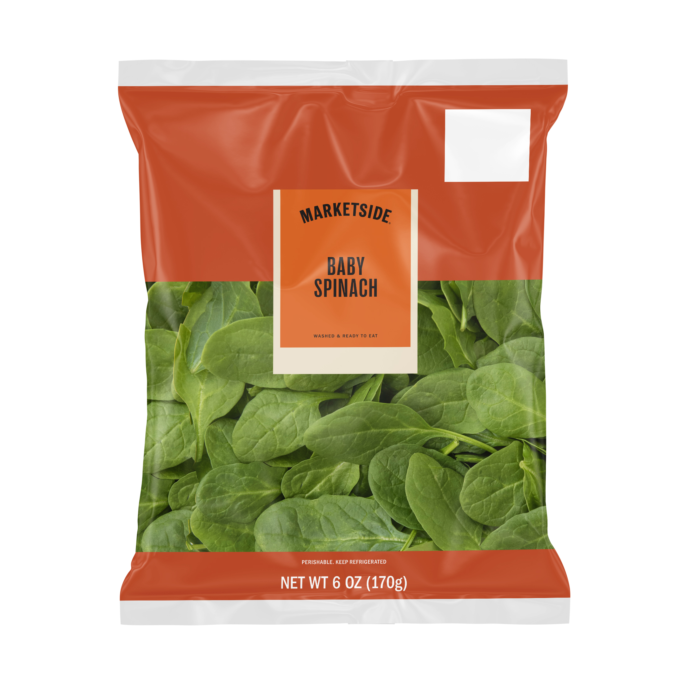 Marketside Fresh Baby Spinach, 6 oz Bag, Fresh