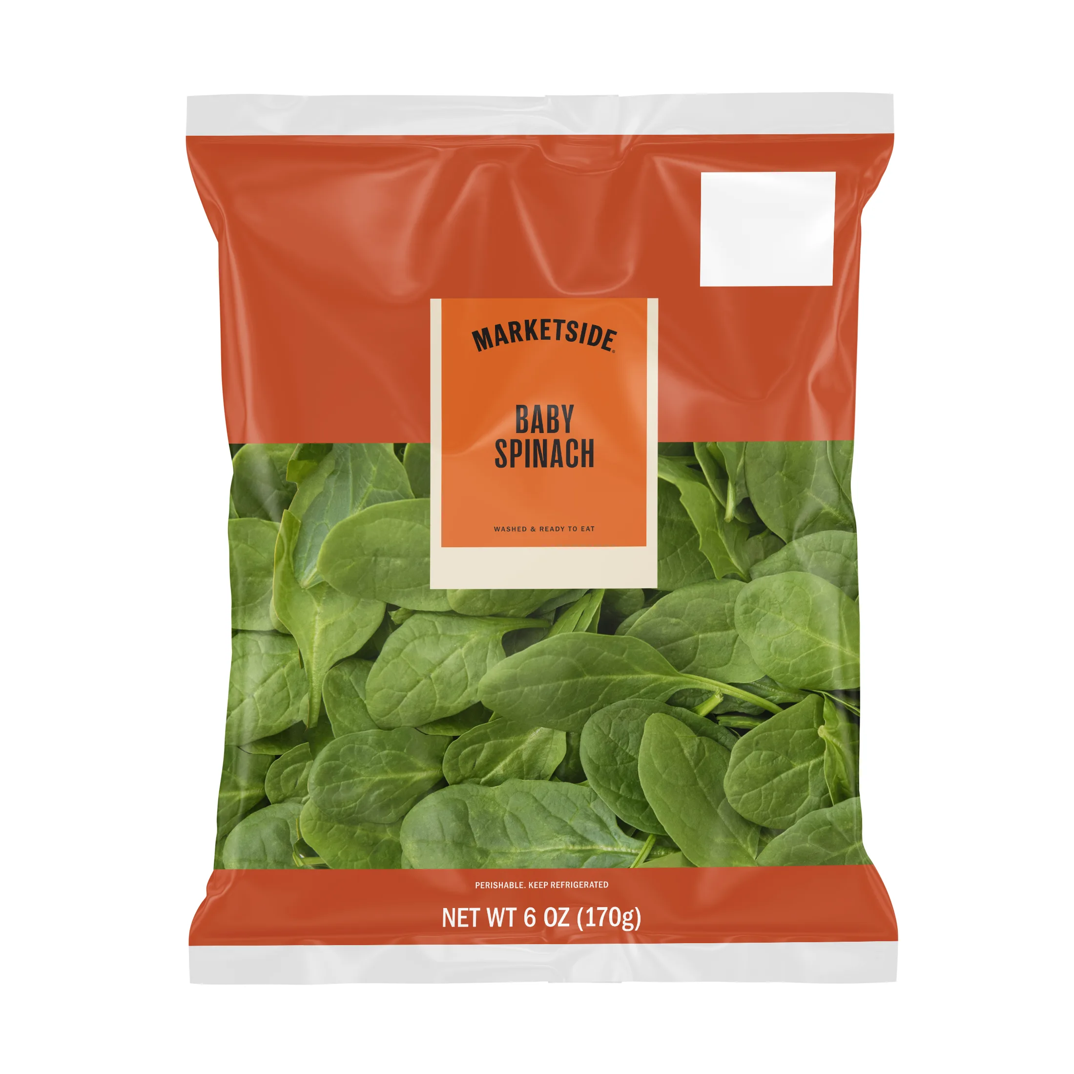 Marketside Fresh Baby Spinach, 6 oz Bag, Fresh